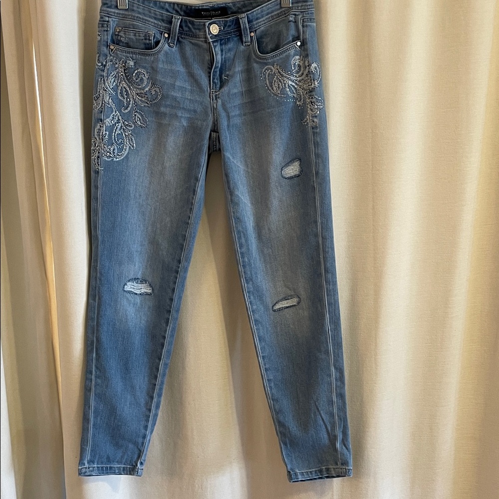 Embroidered "Girlfriend" Blue Jeans- WHBM